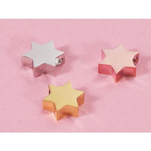 5pcs/lot Stainless Steel Hexagram Loose Beads 9x8mm High Quality Metal Bracelets Spacer Steel Beads DIY Fine Jewelry Findings