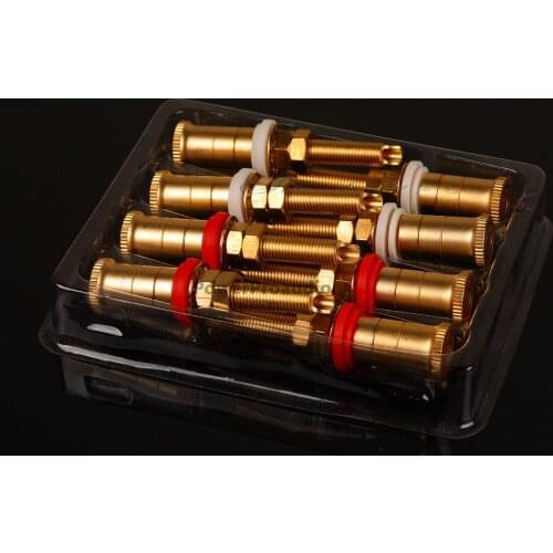 8pcs/set Gold Plated Copper Speaker Binding Posts Terminal Connectors WBT style