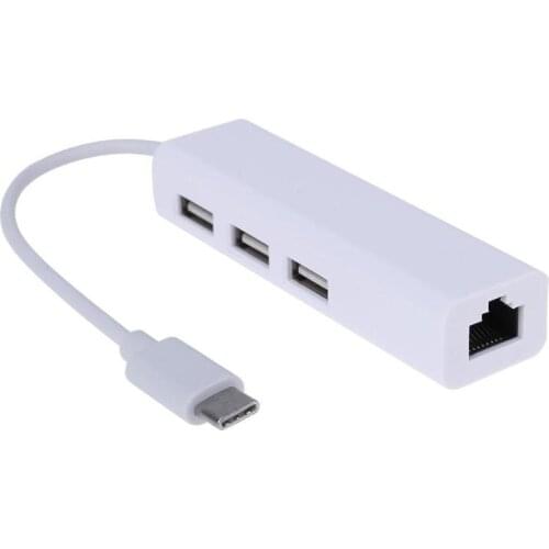 ALLOYSEED RJ45 Network Cable Port to Type-C Adapter support USB2.0/3.0/PD HUB 3.0 Type C to Ethernet LAN for PC laptop