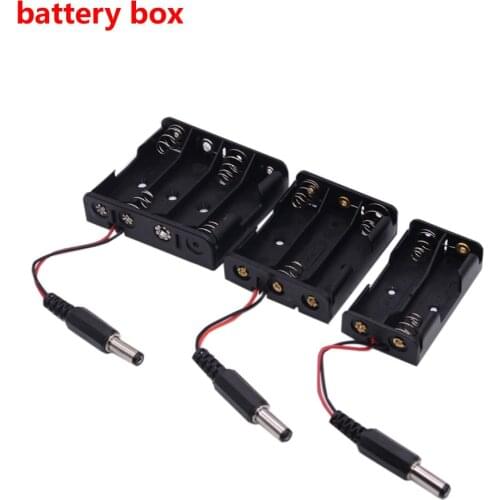 Battery box 2 sections 3 sections 4 sections series AA/AAA battery compartment output with DC5.5x2.1mm power plug DIY power box