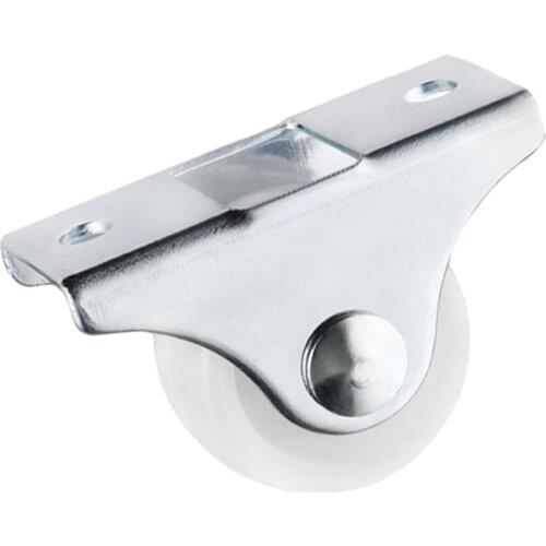 White Rail Fixed Casters Small 1-Way Wheel Furniture Plastic Directional Wheel Wear-resistant JA55