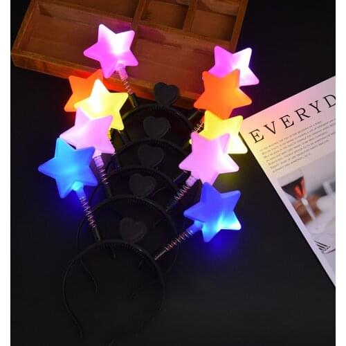 Kid LED Glowing Five-pointed Star Hairband Headband Headdress Hair Hoop Party Costume wedding birthday Halloween
