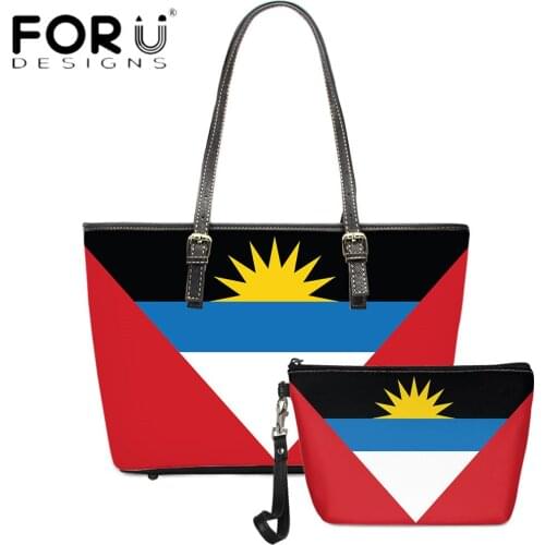 FORUDESIGNS Luxury Pu Leather Womens Purse and Handbags Antigua and Barbuda Print Brand Lady Sac Top-Handle Female Shoulder Bag