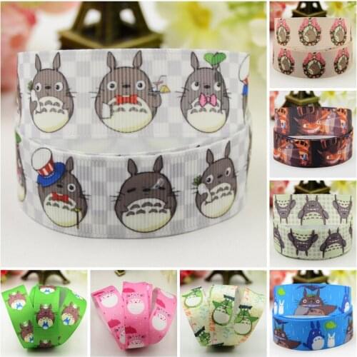 7/8'' 22mm,1" 25mm,1-1/2" 38mm,3" 75mm Totoro Cartoon Character printed Grosgrain Ribbon party decoration 10 Yards