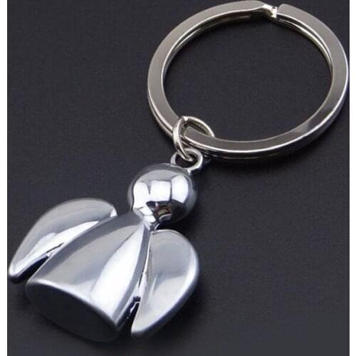 Fashion Metal Angel Key chain Men Women Couple Car Key Ring waist Hanging Gospel Angel Keychain lovers group Best gift Jewelry