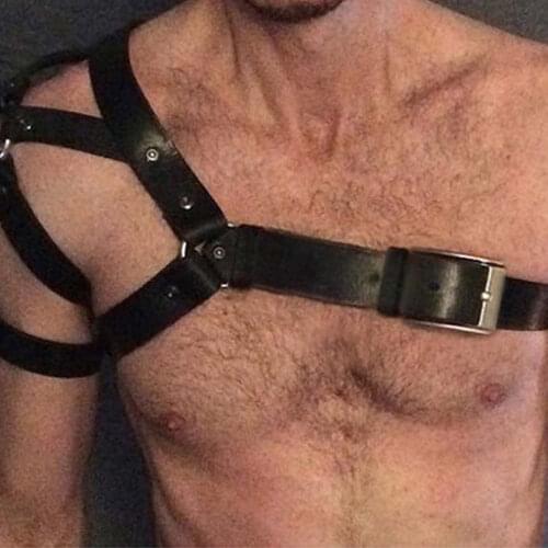 BAFEI Men Leather Belt Adjustable Leather Harness Man Corset Belt Flirting Panties Intimate Collar Suspenders Night Club Belts