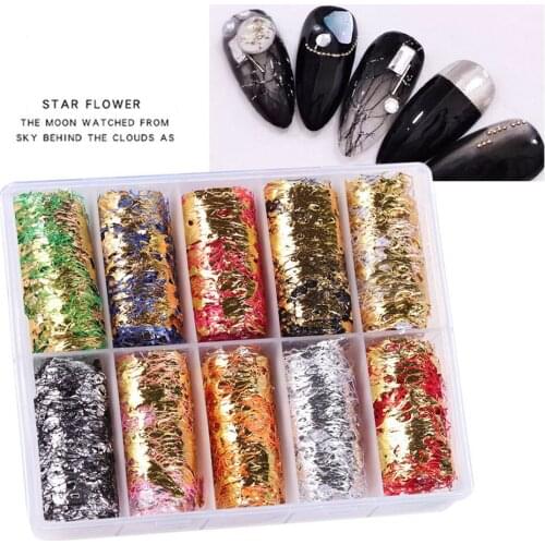 Nail Art Star Transfer Sticker Set Nail Art Gold Foil Silk Sally Mesh Gold and Silver Foil Mesh 100*4