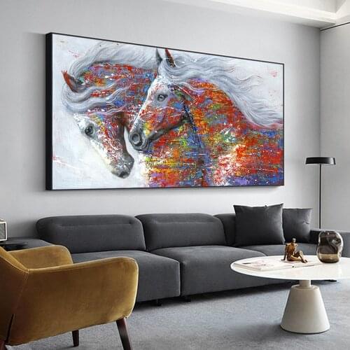 Wall Art Painting Canvas Print Animal Picture Horses Poster Living Room Home Decor No Frame