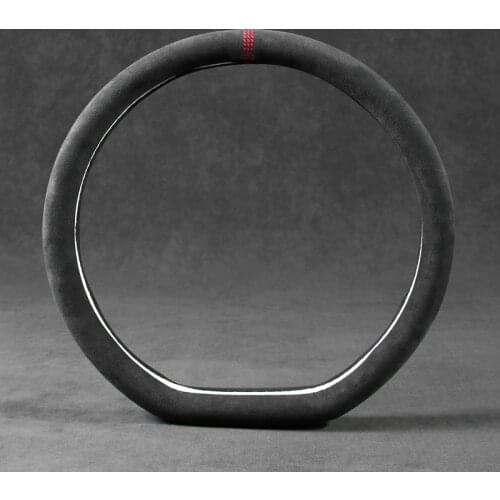 New 38cm Suede Cow Leather Car Steering Wheel Cover Hollow pattern for BMW E90 F01 F06 F10 F15 F16 F20 F21 F25 F26 F30 F32 F82