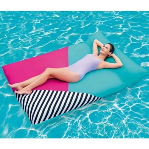 New Adult Comfortable Fabric Inflatable Bean Bag Pool Float Water Air Bed with Pillow Mattress Swimming Pool Floaties