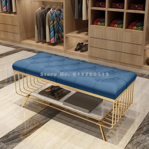 Shoe Changing Stool Nordic Simple Modern Doorway Soft Bag Cushion Shoe Stool Sofa Stool Trying Shoes Light Luxury Long Stool Hom