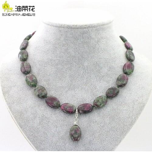 Fashion Charm Natural Stone 13x18mm Oval Necklace Pendant Jewelry Woman Girl Accessories Christmas Wedding Gift Making Design