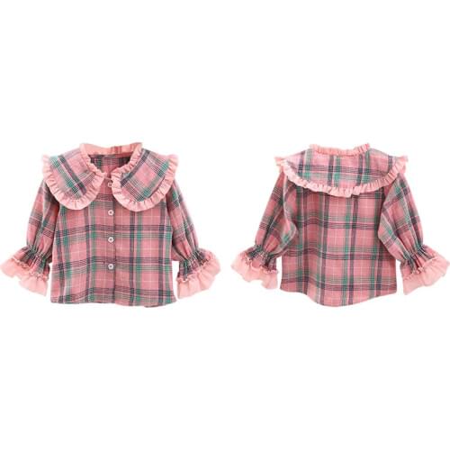 Autumn Girls Tees Newborn Kids Baby Girls Princess Outfit Clothes Lace Long Sleeve Shirt Blouse Casual Clothes Wholesale