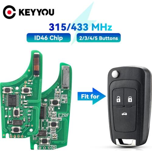 KEYYOU 2/3/4/5 Button Circuit Board For Chevrolet Malibu Cruze Aveo Spark Sail For Opel For Vauxhall ID46 Chip 315MHz/433MHz