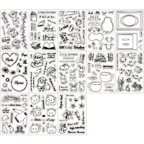 French Words Transparent Clear Stamps for DIY Scrapbooking/Card Making/Kids Fun Decoration Supplies ST1127