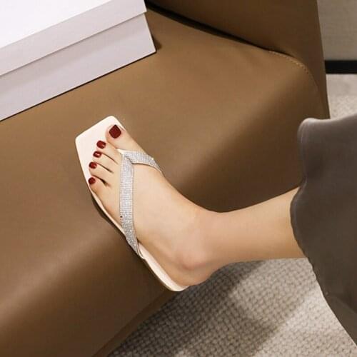 Zapatos De Mujer 2021 Flat Slippers for Women Summer Open Toe Beach Sandals Flip Flops Soft Pu Leather Slides Plus Size 43 M-19