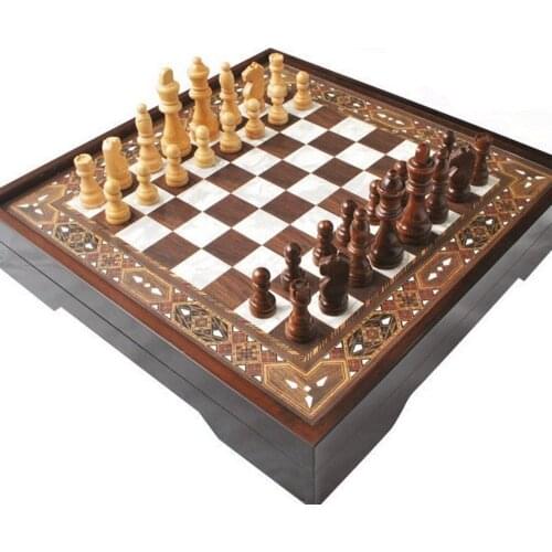 VIP Chess Set Wooden Chess Board Game and Wood Chess Pieces Birthday Gift for Him Gift for Father Anniversary Gift for Husband
