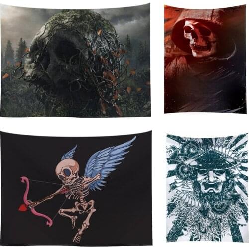 Nordic ins Mural Skull Tapestry Wall Hanging Blanket Bar Cafe Home Decor Wall Cloth Tapestries Wall Carpet Tattoo Banner Flag
