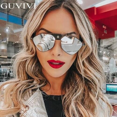 Mirror Steampunk Sunglasses Women 2020 Cat Eye Pilot Sunglasses Men Vintage Retro Sunglasses Eyewear Steampunk UV400 Gradient