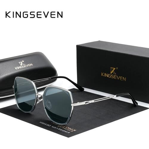 KINGSEVEN Womens Sunglasses Polarized Gradient Lens Luxury Ladies Butterfly Design Stainless Steel Sun glasses Accessories