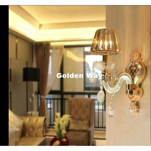 Modern Crystal Wall Lamps European Wall Light with Crystal Shades Wall Sconces for Home Living Bedroom Dining Room Lighting