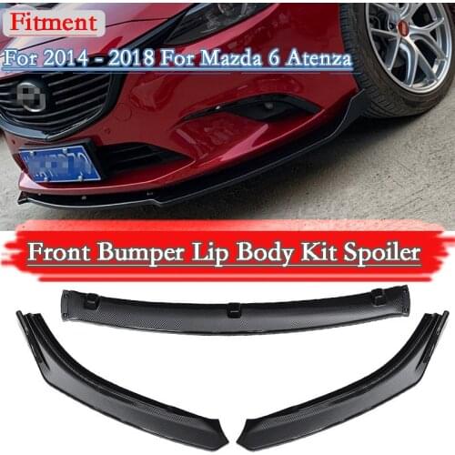 New 3pcs Car Front Bumper Splitter Lip Cover Trim For Mazda 6 Atenza 2014 2015 2016 2017 2018 Front Bumper Diffuser Spoiler Lip