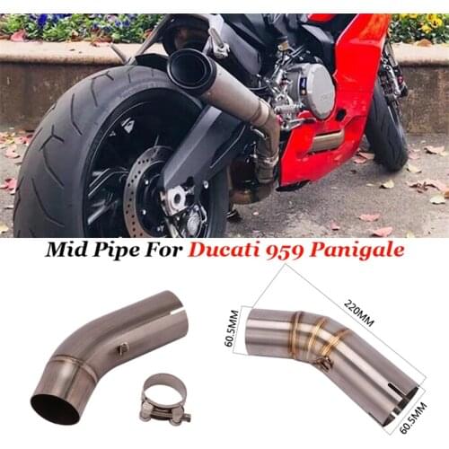 Mid Pipe For Ducati 959 Panigale Motorcycle Exhaust Pipe 61Mm Medium Slip In Original Catalyst Stainless Steel Titanium
