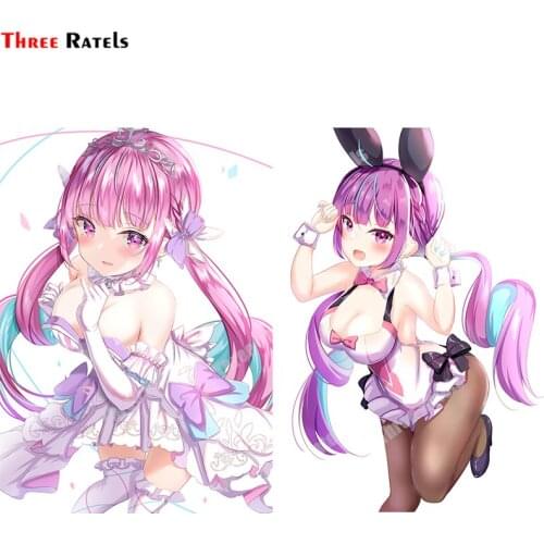 Three Ratels B66 Minato Aqua Hololive Anime Game Stickers For Volkswagen Car Accessory Decor Decals With Waterproof Ptotected