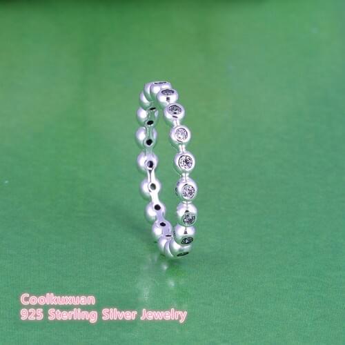 Spring New Collection Authentic 925 Sterling-Silver-Jewelry For Eternity Rings For Women Men Clear CZ Silver Ring Jewelry