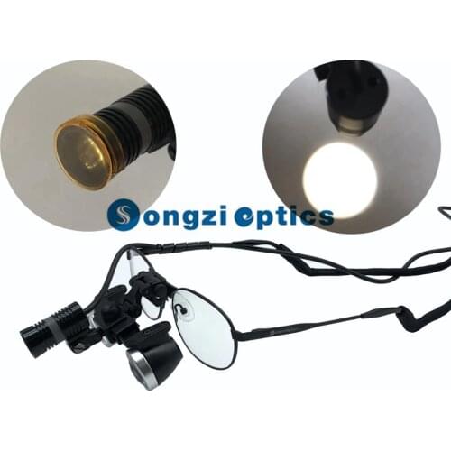 High quality 2.5X 3.5X Optional Waterproof Titanium frames Binocular Dental Surgical Loupes with High Brightness Headlight