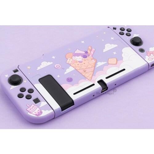 Suitable for Nintendo Switch Protective Shell Game Console NS Split All-inclusive Ice Cream Cat Protective Cover Color TPU