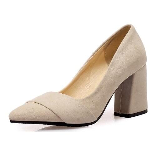 PQECFS Big size 32-46 high quality hot sale 2019 new fashion women solid pointed toe high heels pumps 3 colors