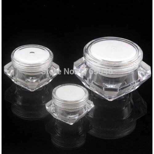 15g/ml Acrylic Diamond Cream Jar Plastic Cosmetic Container Eye cream empty cosmetic cream jarSmall sample bottle 100pcs/lot