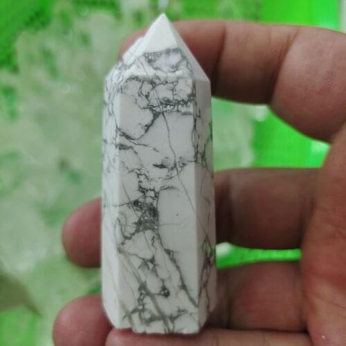 2pcs 60-80mm The natural quartz crystal white pine stone single ends the hexagon pillar