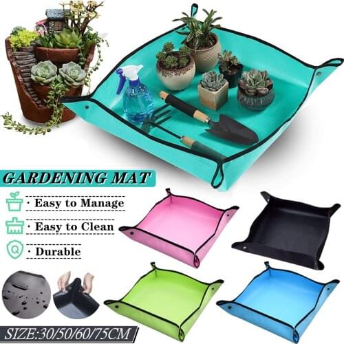 30-68CM Planting Mat PVC Gardening Potting Mat Foldable Gardening Pad Waterproof Potting Gardening Flower Pot Transplanting Mats
