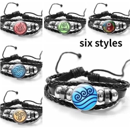 Avatar The Last Airbender Bracelet Kingdom Jewelry Air Nomad Fire And Water Tribe Holiday party Dome Glass wristband for man