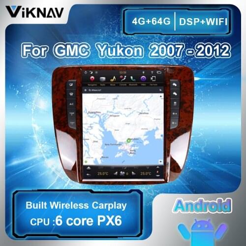 2din PX6 Android car Radio for GMC Yukon/ Chevrolet Tahoe silverado 2007-2012 car stereo auto radio DVD Tesla screen head unit