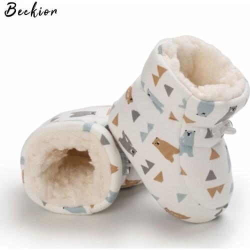 Beckior Winter Baby Cute Shoes for Girls Walk Boots Boys Star Ankle Shoes Toddlers Comfort Soft Newborns Warm Knitted Booties
