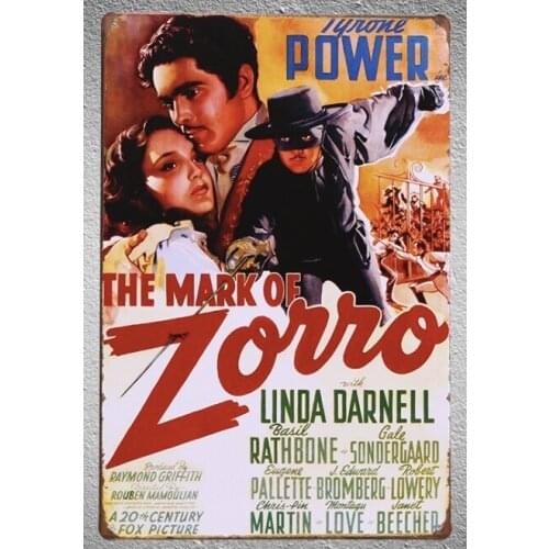 Fox brand mens movie poster, retro metal art poster, classic movie Linda, Darnell, tin plate, mens bedroom decoration, 1 piece