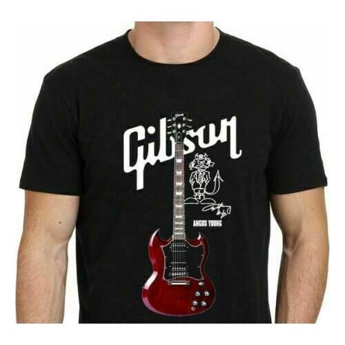 Gibson Les Paul T-Shirt Funny Birthday Cotton Tee Vintage Gift Men Women S-3XL