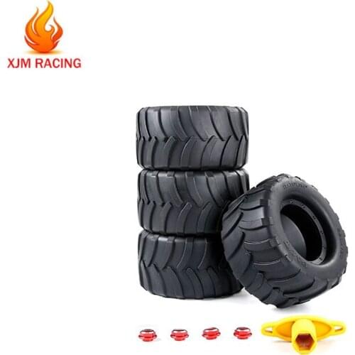 Big X Herringbone Wheel Tires Kit (220*120) with Wheel Nut 4pc/set for 1/5 ROFUN ROVAN Electric XLT Traxxas X-Maxx RC Car Parts