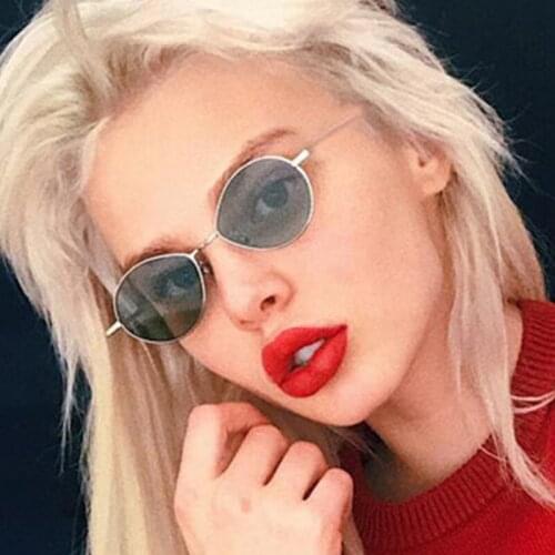 Small oval sunglasses for women men fashion yellow red black vintage sun glasses for female male summer glasses shades uv400