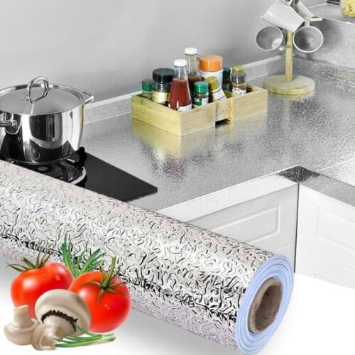 40*300cm Kitchen Wall Stove Aluminum Foil Oil-proof Waterproof Stickers Anti-fouling High-temperature Self-adhesive Wall Sticker