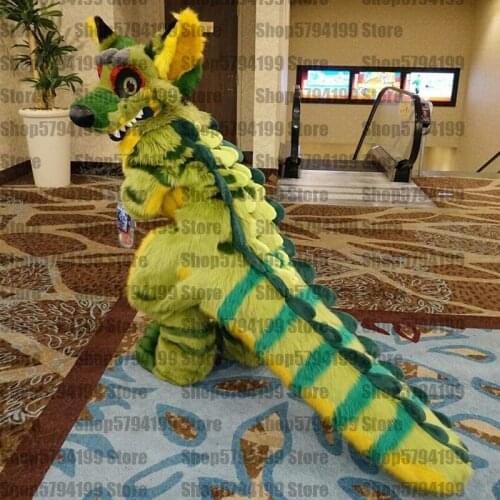 Customised #M19 YELLOW Dragon FOX HUSKY Dog Furry Fursuit Suit Mascot Costume Cosplay Animal Party Fancy Dress Carnival Gift