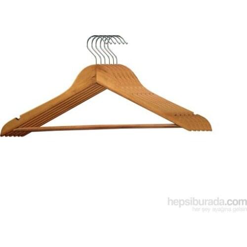 Modern Lorin CS1005 Wooden Clothes Hanger 6'lı Set