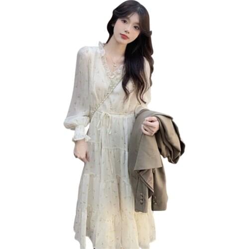 Woman clothes spring and autumn fashion elegant floral dress dresses