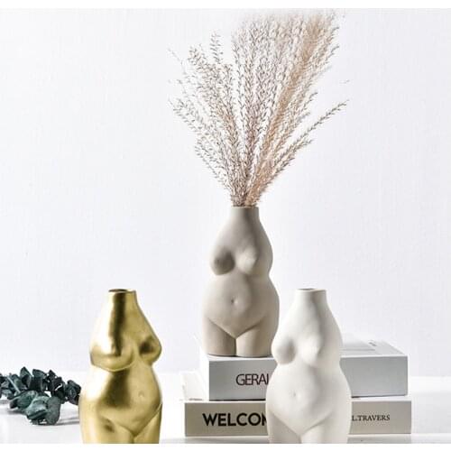 Female Body Art Vase Ceramic Ornaments Modern Minimalist Creative Decoration Utensils Dried flowers Arrangement Pot