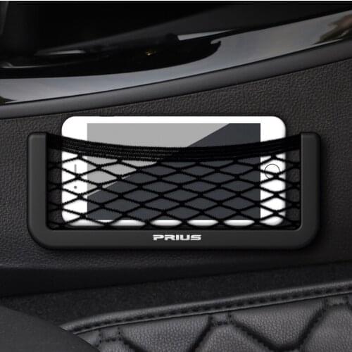1pcs Car Seat Side Back Storage Net Bag Phone Holder Pocket Organizer for Toyota Prius Accessories Car Styling