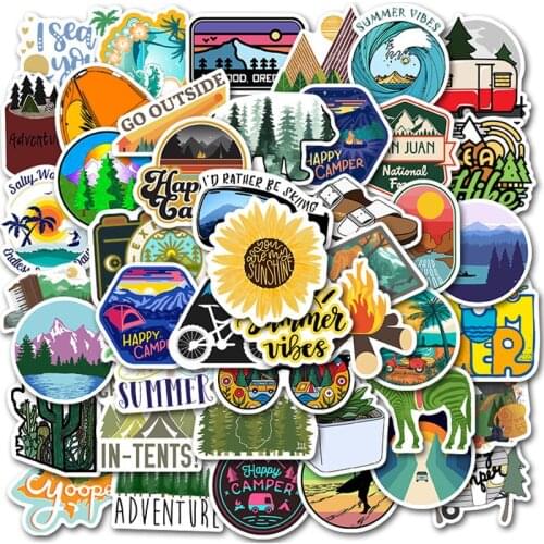 10/30/50PCS Summer Outdoor Wild Stickers More Choose For Laptop Moto Skateboard Luggage Refrigerator Notebook Laptop Toy Sticker