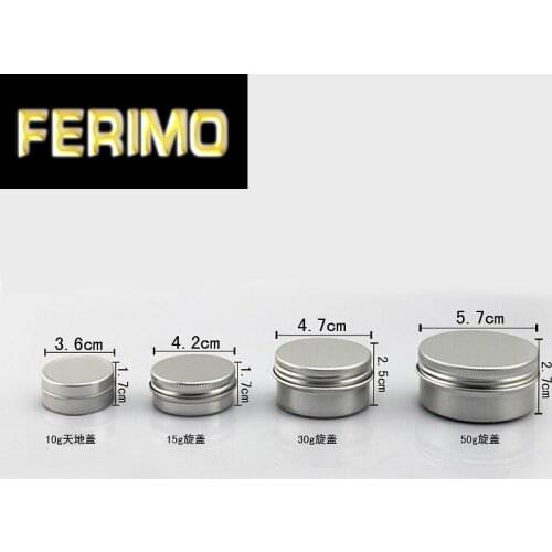 100pcs/lot 10g 15g 30g 50g 60g 100g 150g Aluminum Jar Cosmetic Container Metal tins empty cream mini Aluminum cans lip balm jars